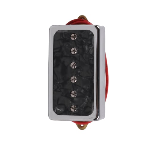 Yibuy 2-Piece Black Pearl Single Coil Pickup Bridge and Neck Set for Electric Guitar Parts