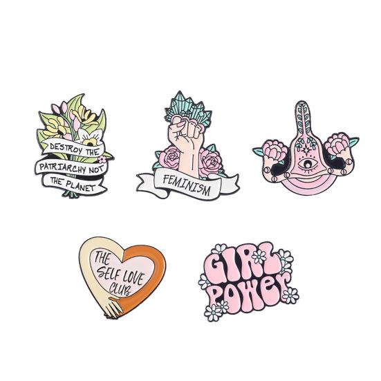 Feminist Brooch Lovely Design Easily Wear Good Gloss Exquisite Jewelry Costume Accessories Girl Power