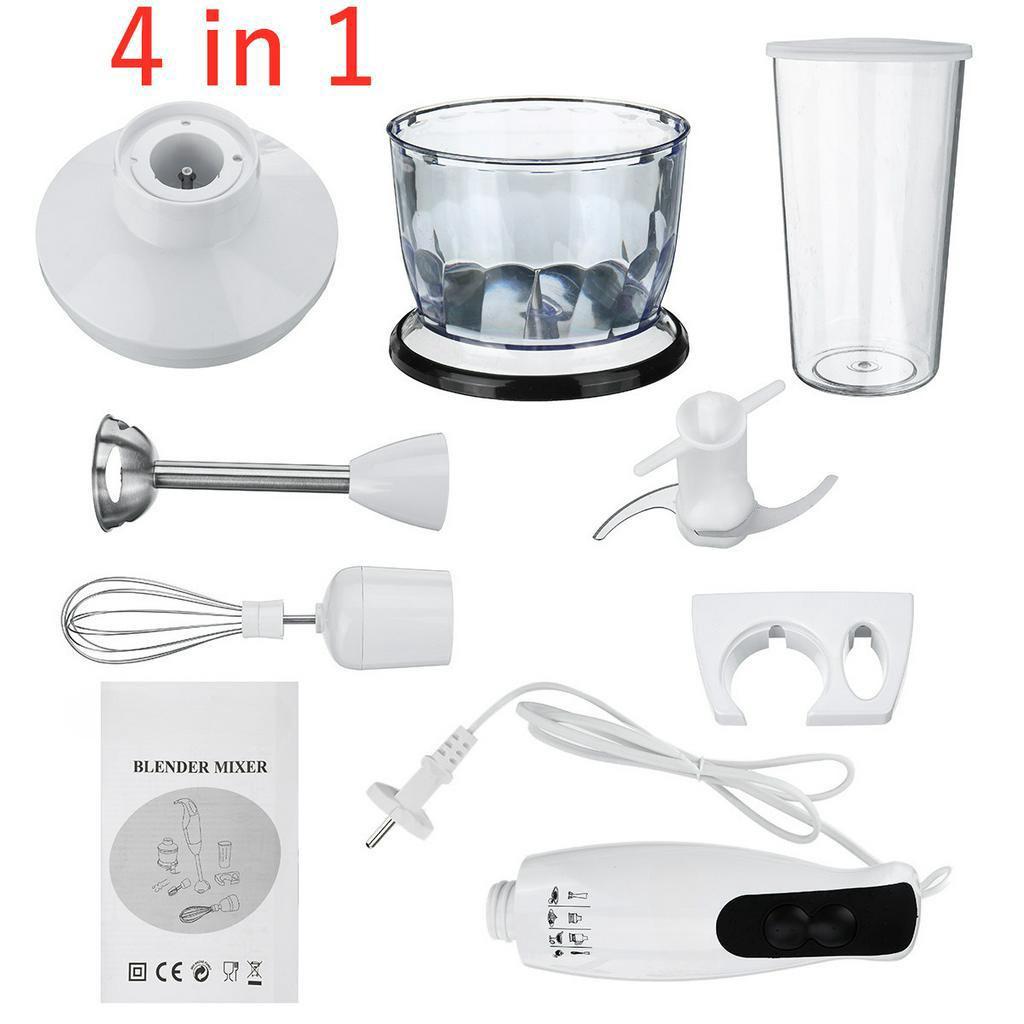 4 In 1 Electric Blender Immersion Hand Stick Blender Mixer Vegetable Meat Grinder Whisk Juicer Mixer Smoothie Cup Kitchen 600W
