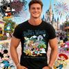Футболка Walt Disney World 2025 Футболка Disney Mickey Magic Kingdom Animal Kingdom Семейная 100% Чистый Хлопок С принтом Повседневная Футболка