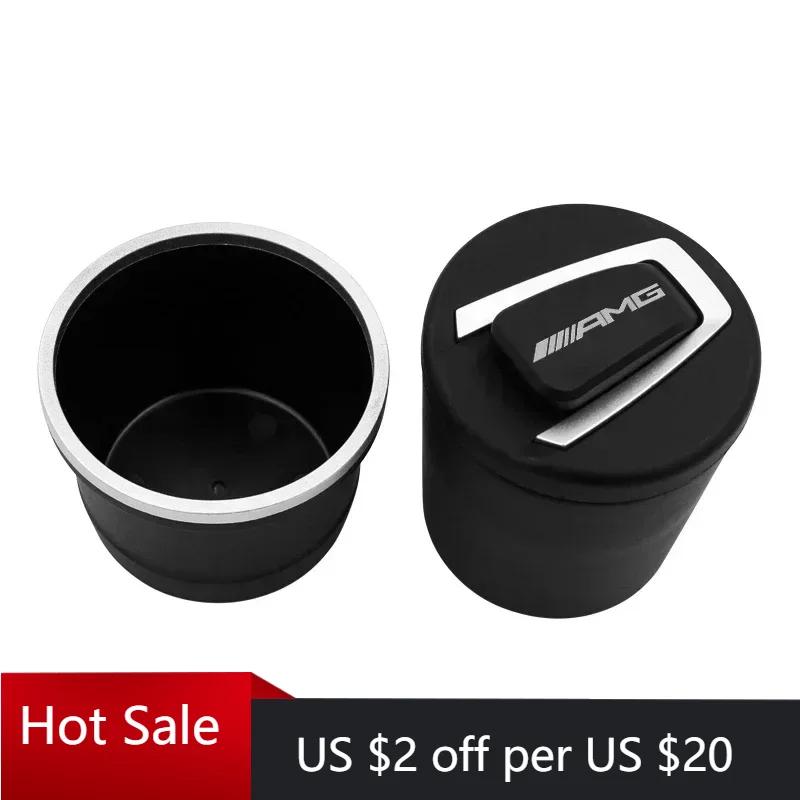 Hots 1 PCS Car Truck LED Cigarette Smoke Ashtray Blue LED Light Ashtray Box For Mercedes Benz AMG GLC GLE CLA GLA W205 W211 W21