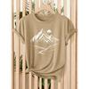 Women's Fresh Outdoor Style Mountain Lake Moon Print Short Sleeve One-piece elegance T Shirt Eye-catching women's clothing for hiking 2026 Spring and