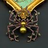 Vintage Middle Design Classic Big Spider Crystal Badges Pins For Women Men Palace Baroque Retro Insect Casual Brooches Corsage