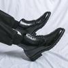 Classic Pointed Leather Boots for Men Lace Up Oxfords Low-heel Dress Boots for Men High Top Formal Shoe Men Ankle Boots