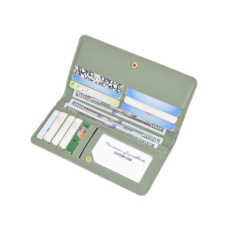 1 шт. ультратонкий кошелек для женщин с блокировкой RFID, держатель для кредитных карт, двойной клатч, кошельки на молнии, дорожный длинный кошелек