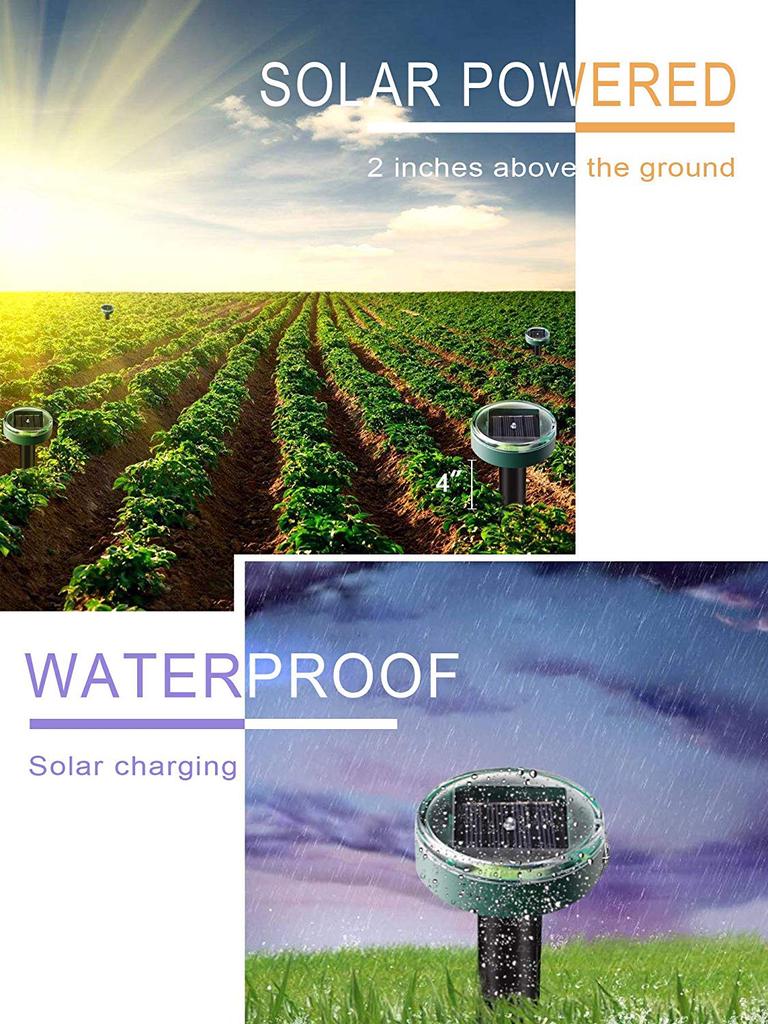 Экологичный водонепроницаемый ультразвуковой отпугиватель вредителей змей на солнечной энергии