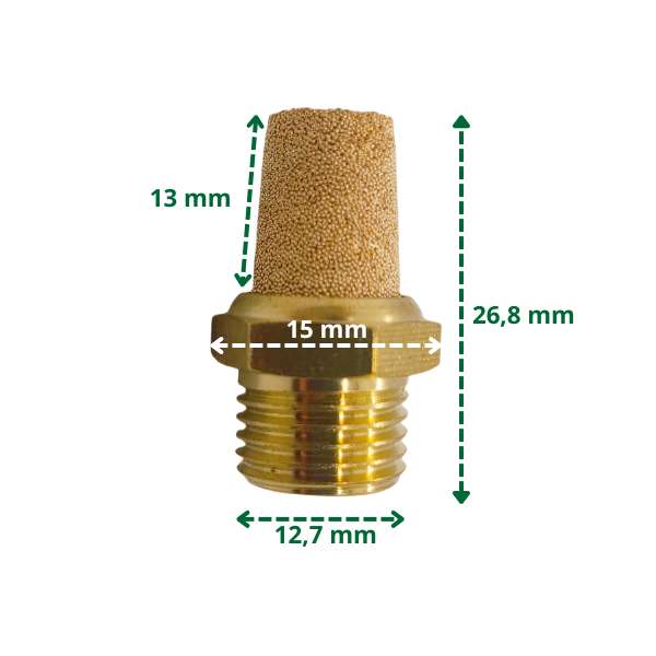 Tłumik, filtr powietrza g1/4" do montażownic (12,7mm)