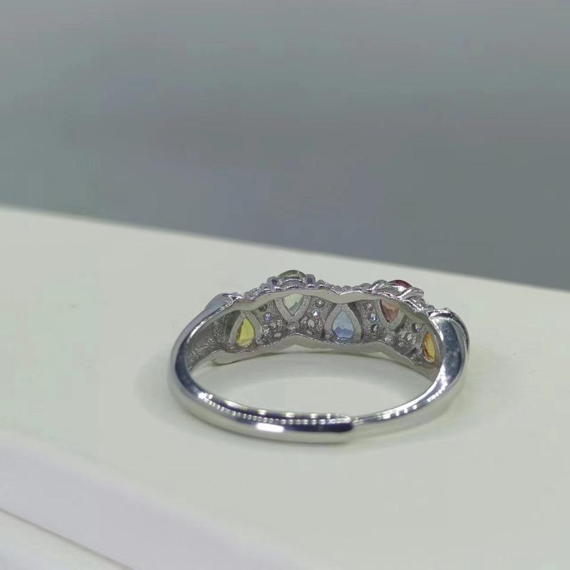 Sace Gems Кольца из стерлингового серебра 925 пробы 2*2,5 мм с натуральными красочными сапфирами для женщин, обручальные, коктейльные, вечерние, изысканные ювелирные изделия