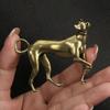1Pcs Antique Brass Wealth Dog Statue Vintage Collectible Metal Artifacts Zodiac Dog Fortune Animal Wholesale Old Copper Artifact