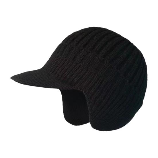 Зимняя защитная шапка с ушами, трикотажная, с длинными полями, сохраняет тепло, толстая, эластичная, нескользящая