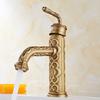 Basin Faucets Solid Brass Vintage Antique Bathroom Faucet Single Handle 360 Degree Swivel Spout Hot Cold Water Basin Mixer Tap