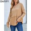 Women's Fashion Casual Solid Color Print Fall Winter Long Sleeve V-Neck Pullovers & Long Sleeves