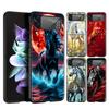Жесткий ПК чехол для телефона Samsung Galaxy Z Flip 7 6 5 4 Черная крышка для Galaxy Z Flip 3 Складной противоударный Чехол-сумка с изображением лошади