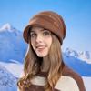 Autumn and Winter Versatile Fashion Big Head Ear Protection Knitting Wool Hat with Lining Warm Anti-cold Beanie
