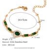 Elegant Bracelets Women Natural Stone Green Retro Rope Chain Bracelet 18k Gold Plated Waterproof Non Tarnish Bangle ALN2512515