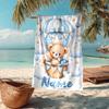 Custom Name Ultra-Soft Beach Towel with Bear Theme,Ideal for Pool - Camping, Diving - Perfect Travel Essential, Vibrant Beach Towel.