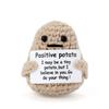 Mini Funny Positive Potato 3 Inch Knitted Toy Positive Card Creative Cute Wool Doll Cheer Up Gifts Friends Party Decoration