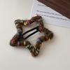 Cute Hand-wound Color Dot Wool Star Hairpin Ins Broken Hairpin Plush Five-pointed Star Bangs Clip Clip