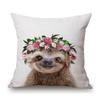Lovely Cute Baby Animals Flower Wreath Giraffe Tiger Bunny Children Room Decative Sofa Pillow Case Cotton Linen Cushion Cover