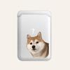Магнитный держатель для карт MAGSAFE Кожаный чехол для телефона - Совместим с Apple, Дизайн с кошкой и собакой