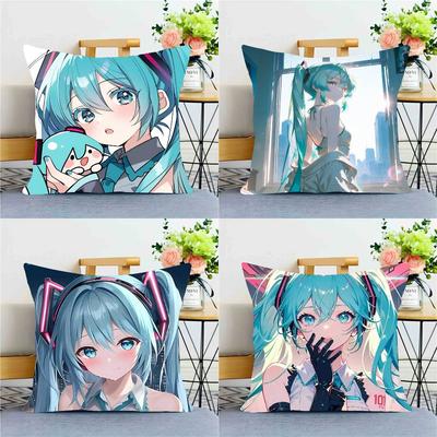 1 шт. ГОРЯЧЕЕ Аниме H-Hatsune M-MikuS Наволочка Квадратная Спальня Диван Досуг Комфортная Подушка Автомобиль Домашнее Украшение