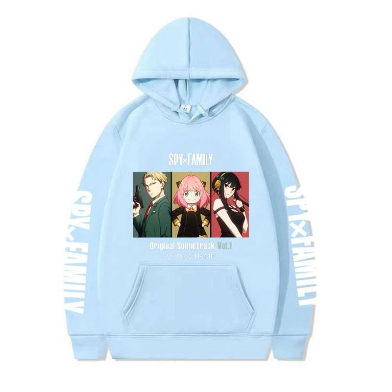 Spy X Family Anime Printed Hoodie Men Women Unisex Oversized Fleece Sweatshirt With Ribbed Hem