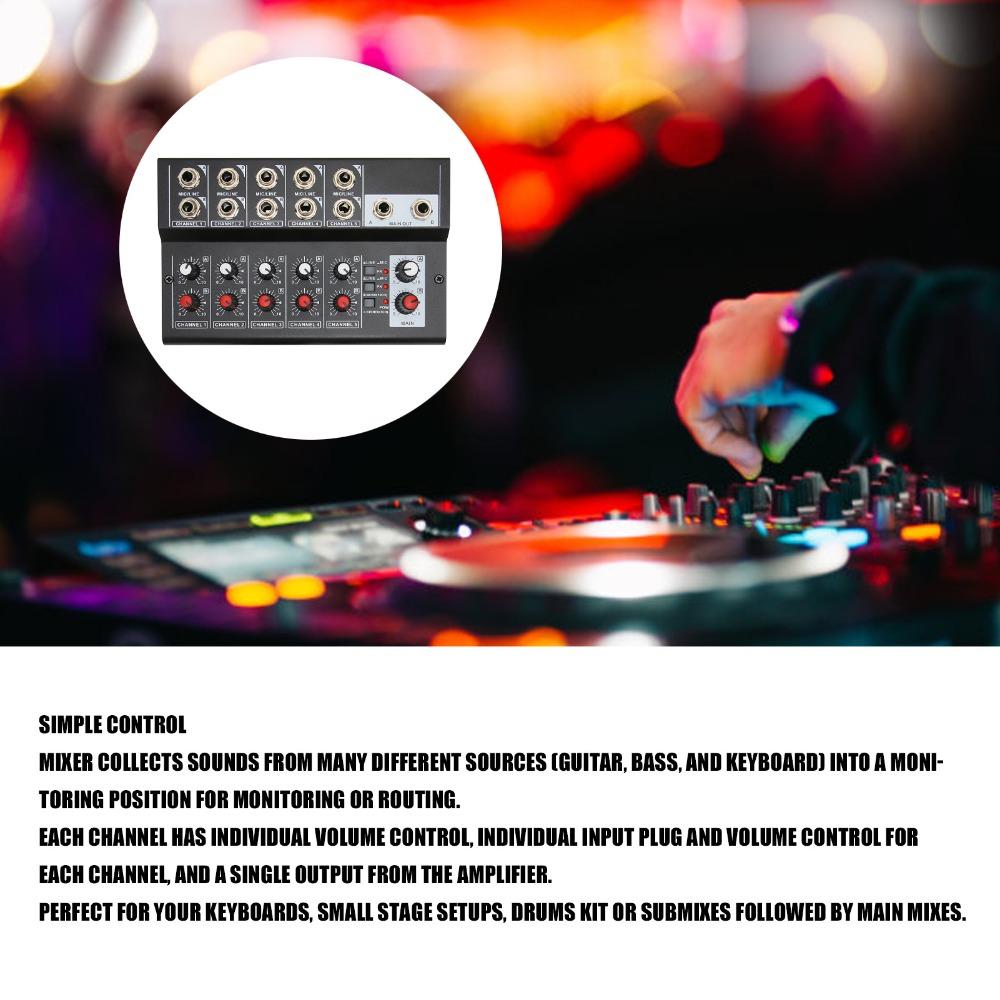 Durable 2 Master Volume Knobs 10 Channel Mixer 100‑240V for US Plug Low Noise Stereo Line Mixer Dj Mixing Board Small Clubs
