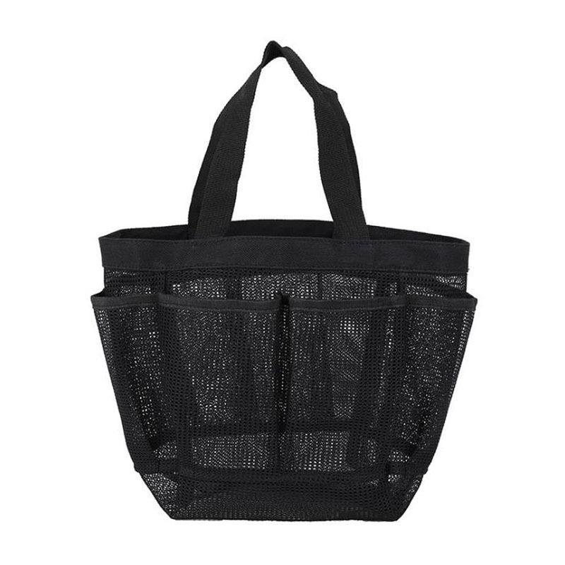 Portable Mesh Beach Bag Wash Handbag Bathing Swimming Bath Bag Eight-pocket Storage Bag Transparent Travel Toiletry Bag