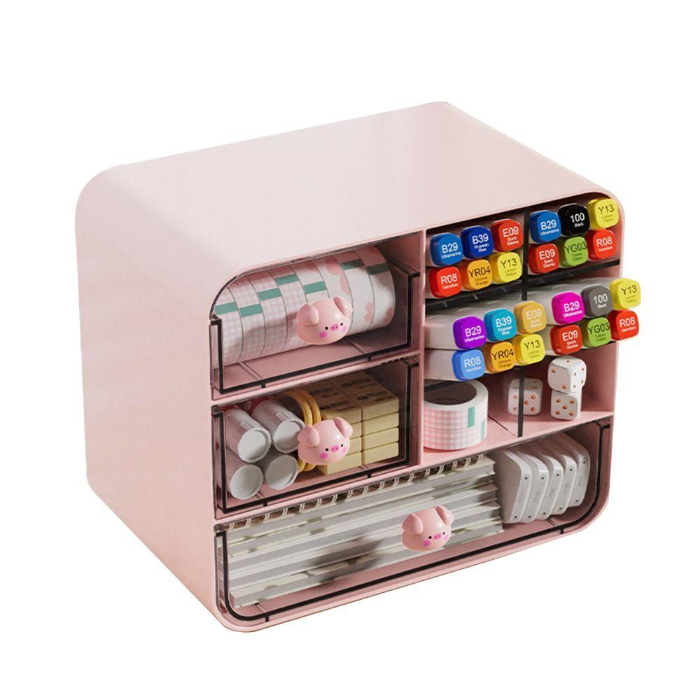 Пластиковый наклонный настольный ящик для хранения, прозрачный, большой емкости, ящики для хранения канцелярских принадлежностей, пылезащитный ящик для хранения кроликов