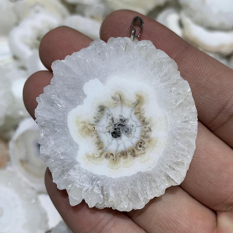 Healing Energy Irregular Raw Agates Druzy Stones Crystal Agates Slice Pendants Craft for Decoration