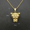 Мужские хип-хоп подвески на шею в виде головы, золотого цвета, из нержавеющей стали, не тускнеющие, мужские винтажные животные, ювелирные изделия, дропшиппинг