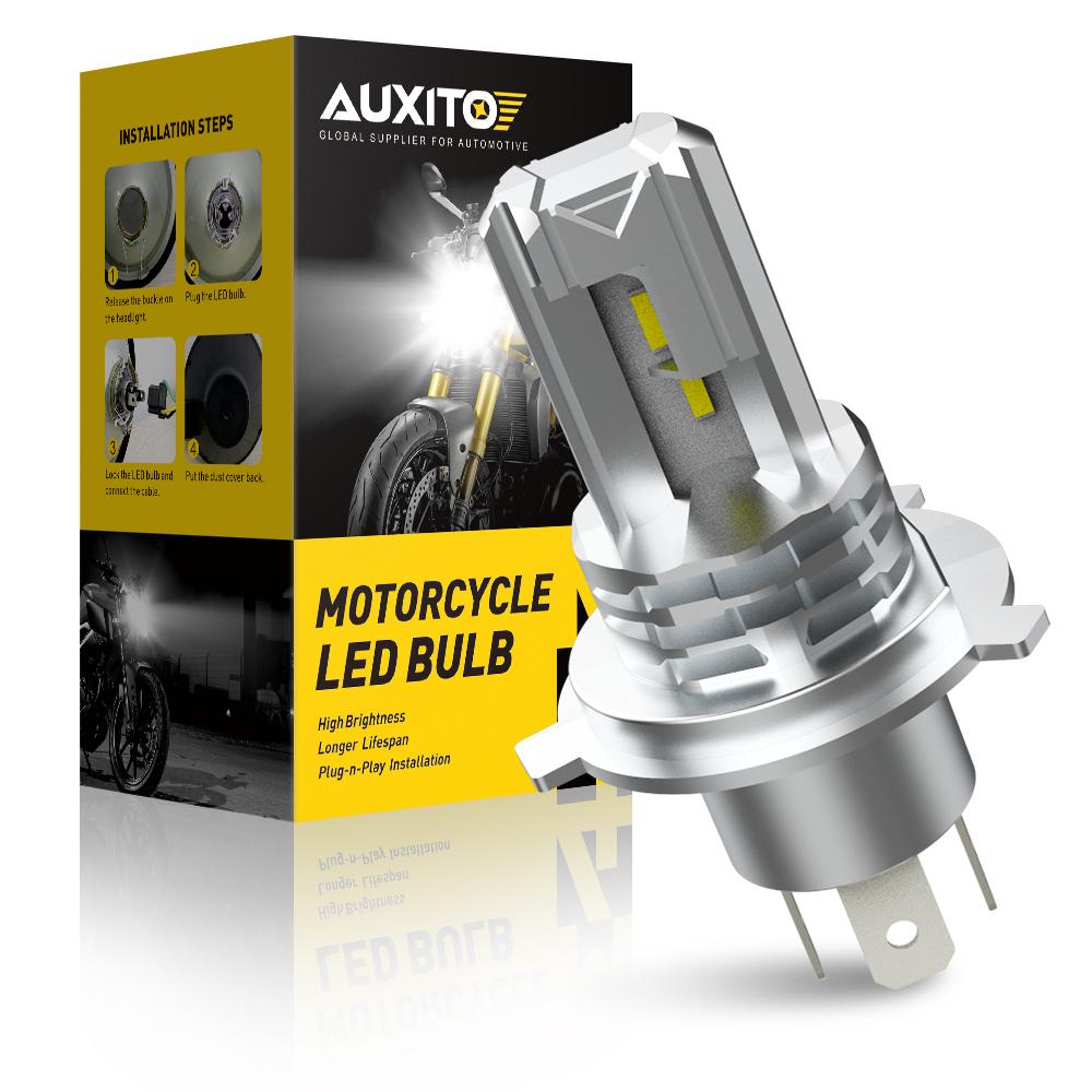 AUXITO HB3 9005 H4 LED Motorcycle Headlight Bulb for Honda Vtr Firestorm Cb 100 Nc750x 6000K Hi/Lo Super Bright H4 LED Headlamp
