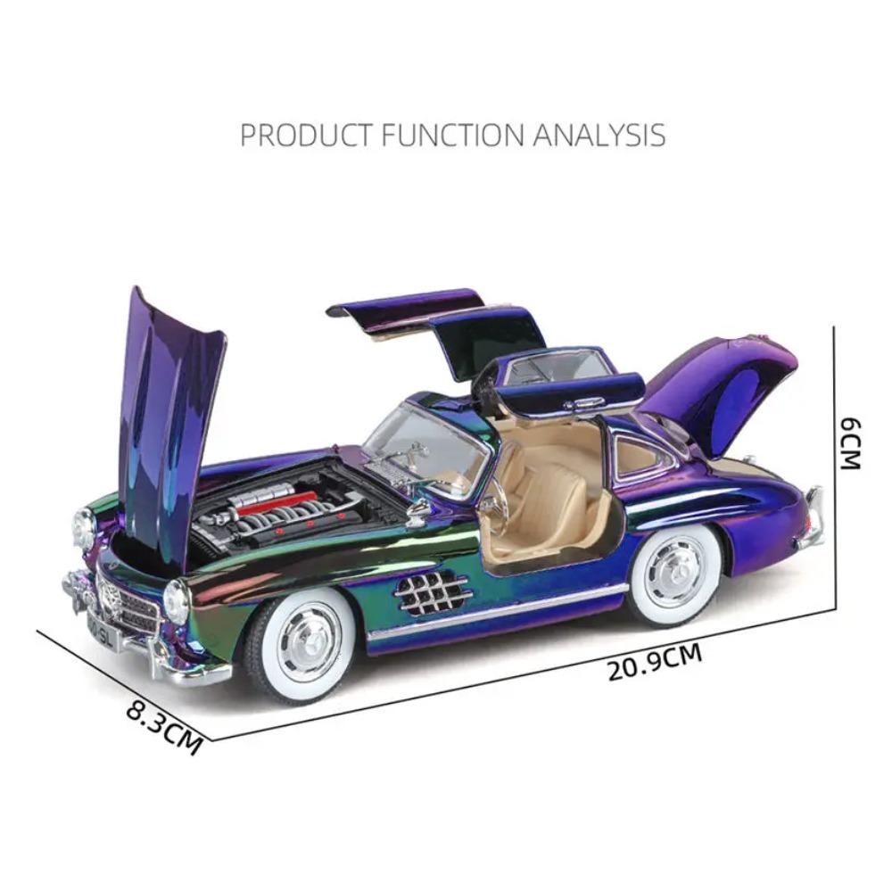 1/24 Benzs 300SL литая модель автомобиля металл классика гальванопокрытие транспортные средства моделирование модель автомобиля звук и свет детские подарки