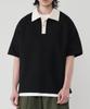 UNTAPPED STUDIO [2Pack] City Boy Oversized Rugby Collar Short Sleeve T-Shirt 3 Colors