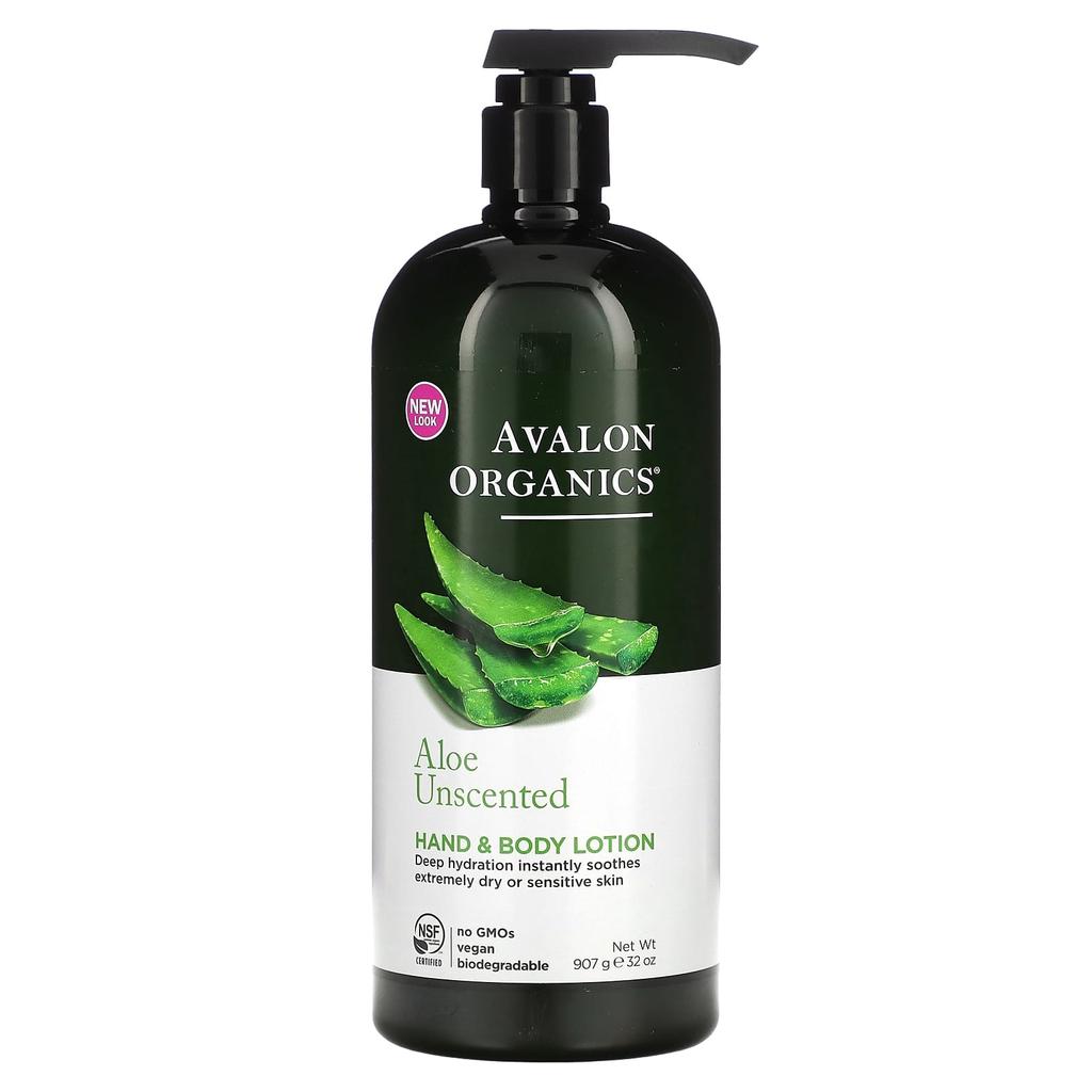Avalon Organics Лосьон для рук и тела, Алоэ без запаха, 32 унции (907 г)