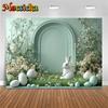 Mocsicka Весенние Цветы Фон для Фотосъемки Декор Вечеринки с Пасхальными Яйцами Детский и Взрослый Портретный Фон Баннер для Фотостудии с Кроликом