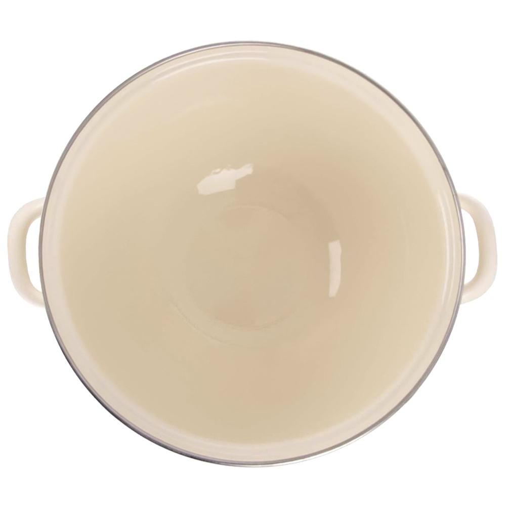 Enameled bowl with handles, cream, TONCA, 33 cm, 5 l