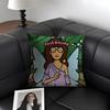 DDaria Cartoon Cushion Cover Natural Linen Organic Fabric DoubleSided Printing Sofa Home Decor Gift Pillow Case