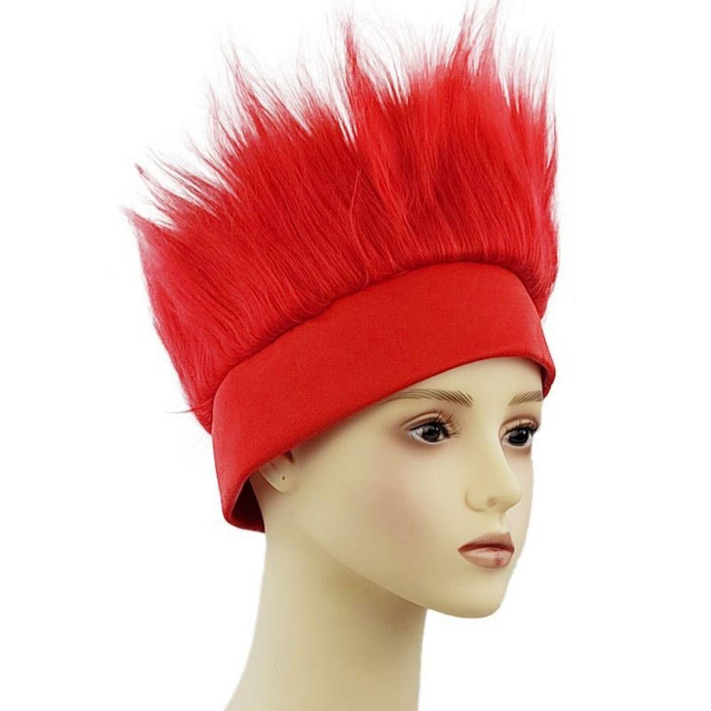 Solid Color Sports Events Wig Spiky Texture Fluffy Upward Wig Fan Support