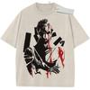 Vintage Washed Beige Dragon Ball T Shirt Goku Riding Shenron with Power Pole Loose Oversize Streetwear for Casual Outfit School