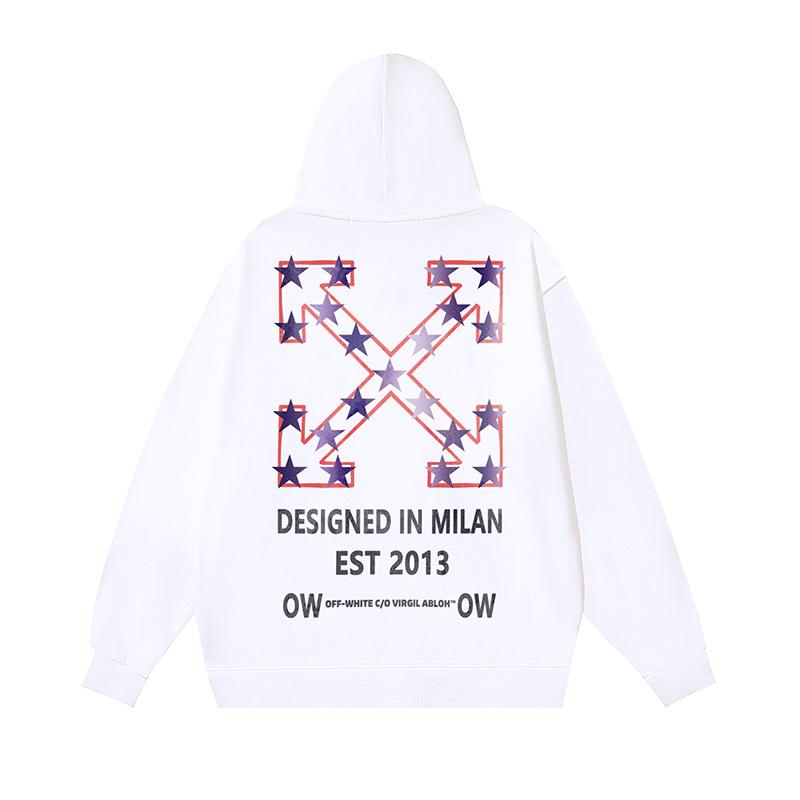 1230 Off-White 2025 Autumn/Winter New OW Star Letter Arrow Pattern Hoodie for Men and Women