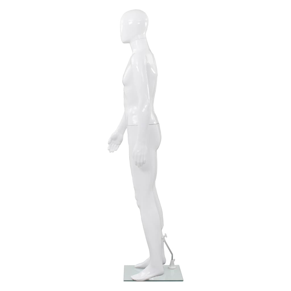 Male Display Mannequin with Glass Base White 185 cm