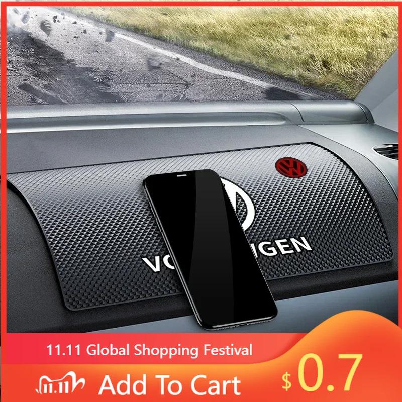For VW New Car Silicone Sticky Non-slip Mat Car Dashboard Phone Anti-slip Mat For Volkswagen Tharu R Polo T5 GTI Tiguan R-Line zg2