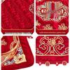 Набор вышитых свадебных подушек: 'Фу' Иероглиф и Дизайн 'Сто Благословений' для Постели Невесты с Мотивом Ранних Родов