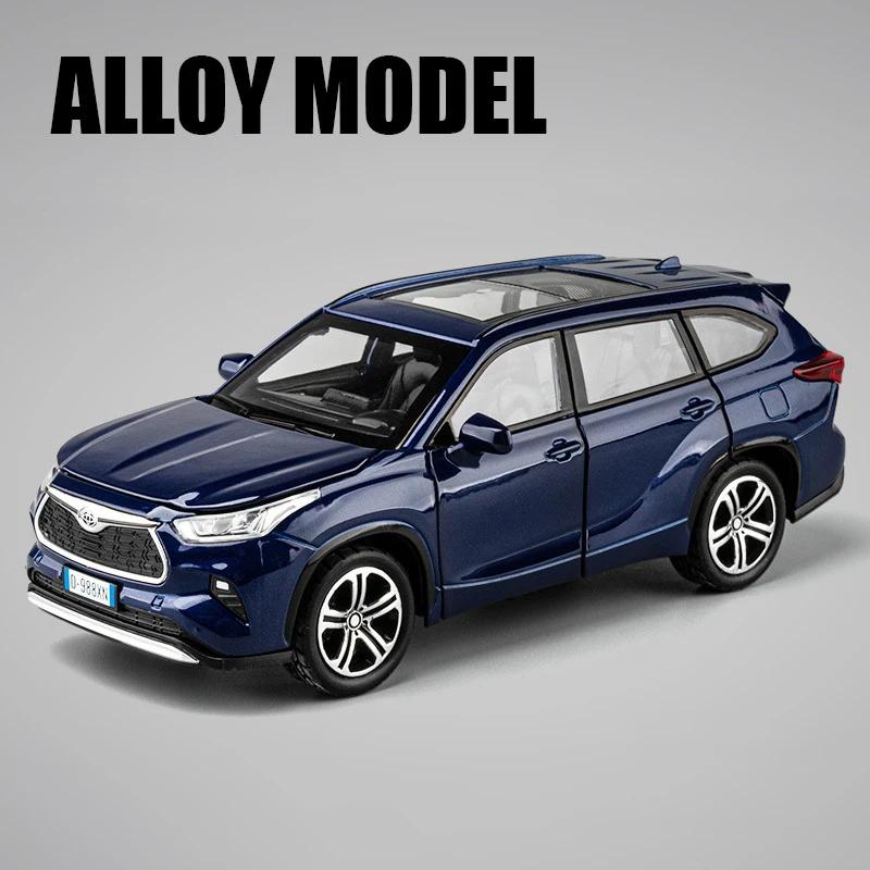AHI4 1:32 Toyota Highlander 2023 SUV Alloy Die Cast Toy Car Model Sound and Light Pull Back Children's Toy Collectibles Birthday Gift