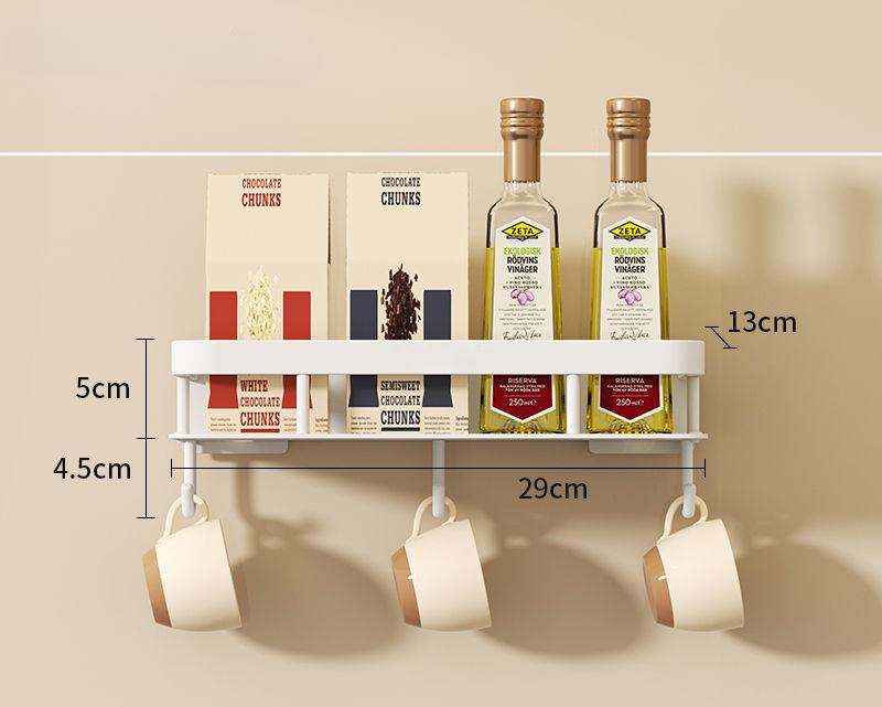 Стойка для хранения специй на кухне с крючком, держатели для посуды, настенная полка для приправ без отверстий, металлическая стойка для полотенец в ванной