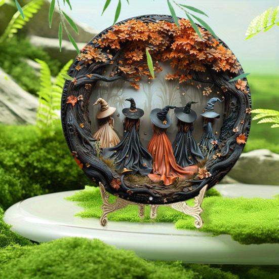 Halloween Witches Sign Gothic Witches Theme Hanging Decoration Forest Witches Sign for Doors Walls Windows Home Party Decor