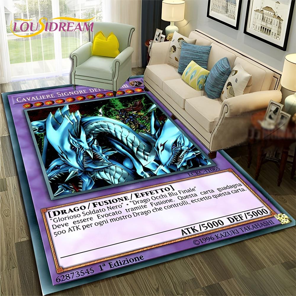 Коврик с рисунком аниме Yu-Gi-Oh MONSTER CARD для дома, гостиной, спальни, дивана, коврика, декор, детский коврик, нескользящий напольный коврик