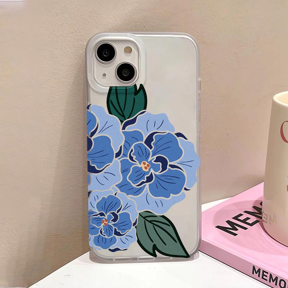 Soft TPU Matte Phone Case for iPhone 15 Pro Max 11 13 14 Plus 12 Mini 13promax 14promax 15promax Transparent Flower Fundas Cover