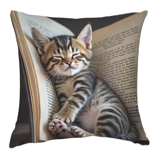 Наволочка для подушки 3D с принтом кота, наволочка для подушки, дизайн со скрытой молнией, съемная, моющаяся, декоративная наволочка для подушки